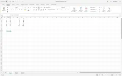 GridCraft with WithThreeCharts.xlsx open, sheet tabs Sheet1, Sheet2 and Sheet3, and numbers in the grid, with no chart drawn