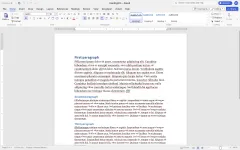 WordCraft with heading123.docx open, styles labeled Heading 1, Heading 2 and Heading 3, and headings First paragraph, Second paragraph and Third paragraph